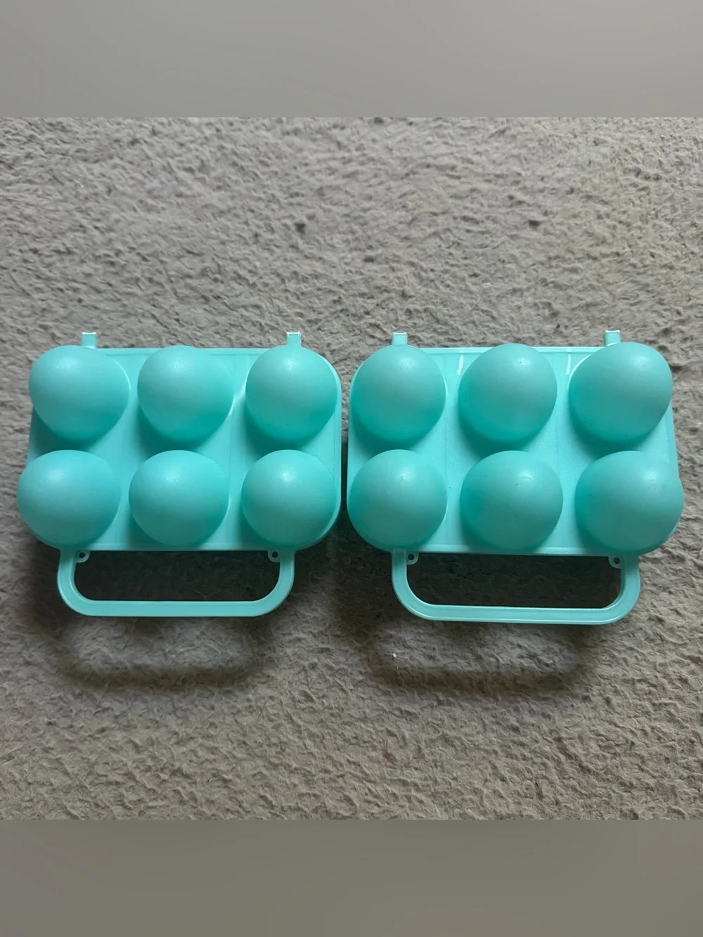 Two 2 Vintage Blue Smooth Jello Jigglers Easter Egg Molds Shots Clean Gelatin -